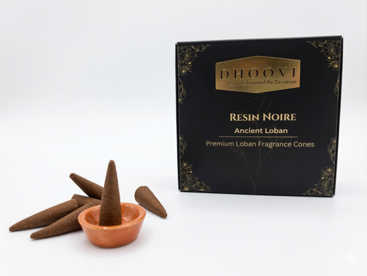 Dhoovi Premium Ancient Loban Dhoop Cones – Charcoal-Free for Meditation, Yoga & Daily Pooja (Pack of 40)